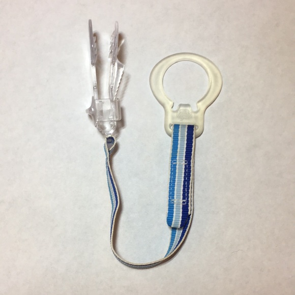 MAM Lamb Sheep Pacifier Leash Clip Striped Blue - Picture 5 of 8